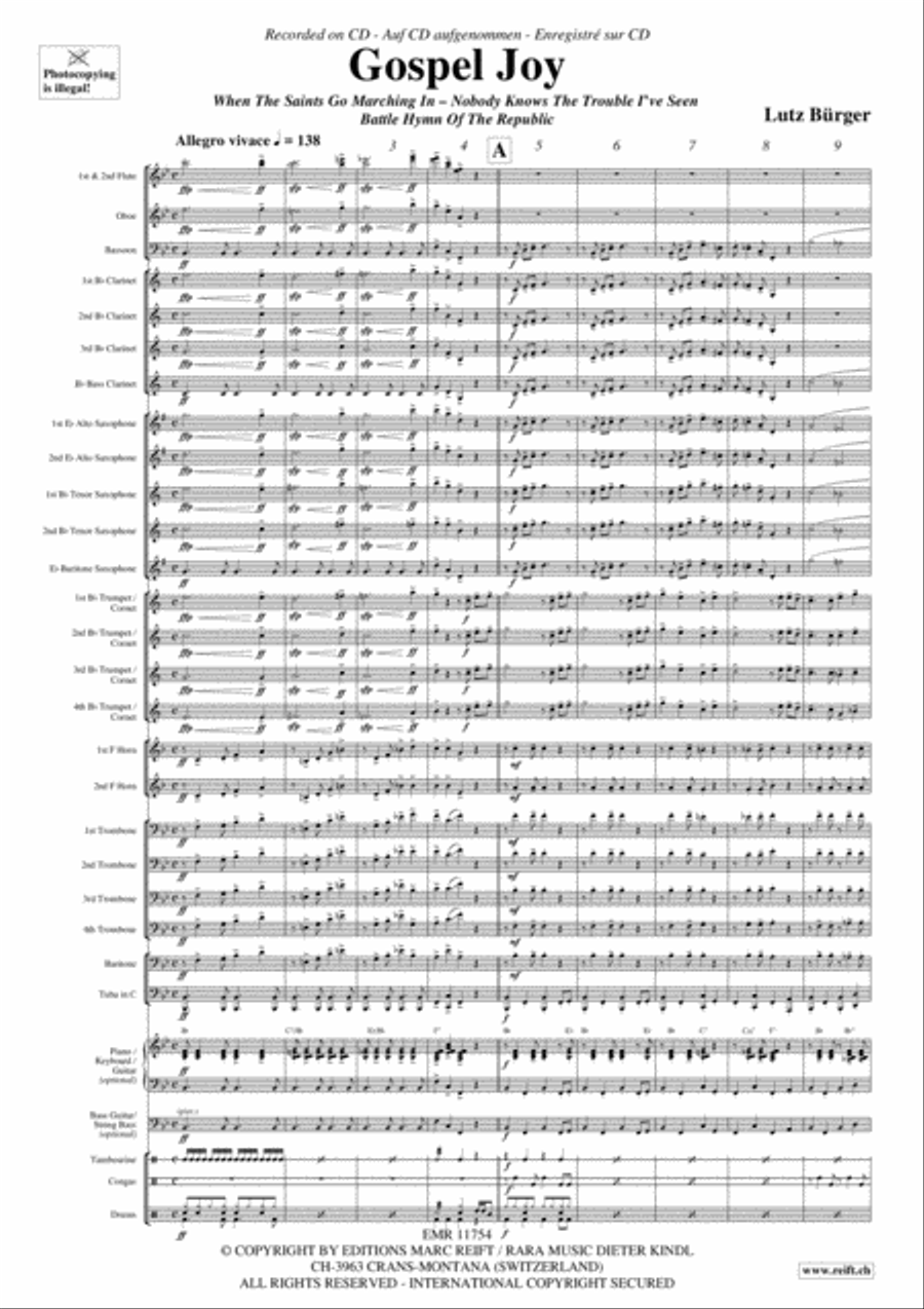 Gospel Joy Concert Band scores gallery preview page 4