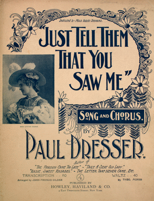 Book cover for Just Tell Them That You Saw Me. Song and Chorus