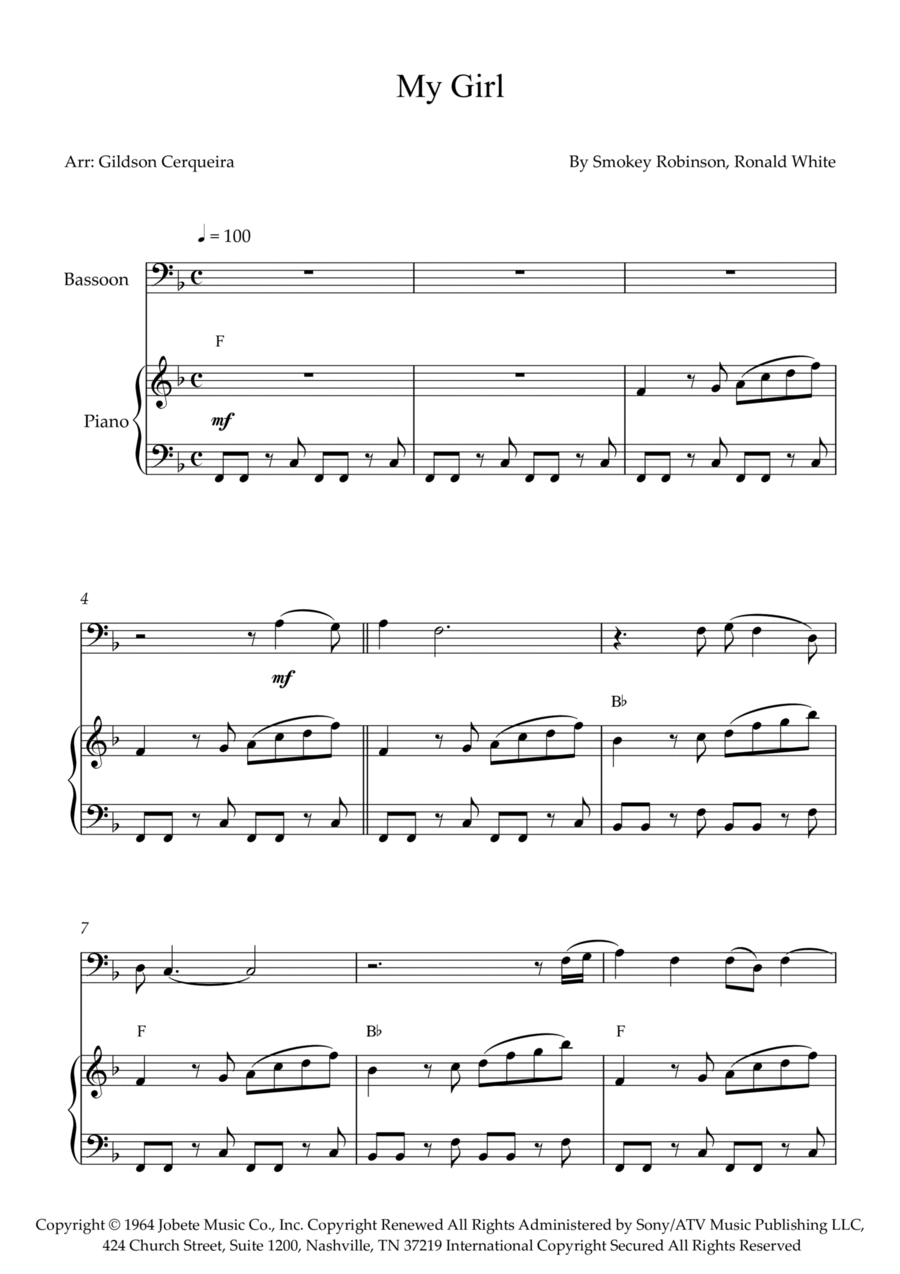My Girl Bassoon scores gallery preview page 1