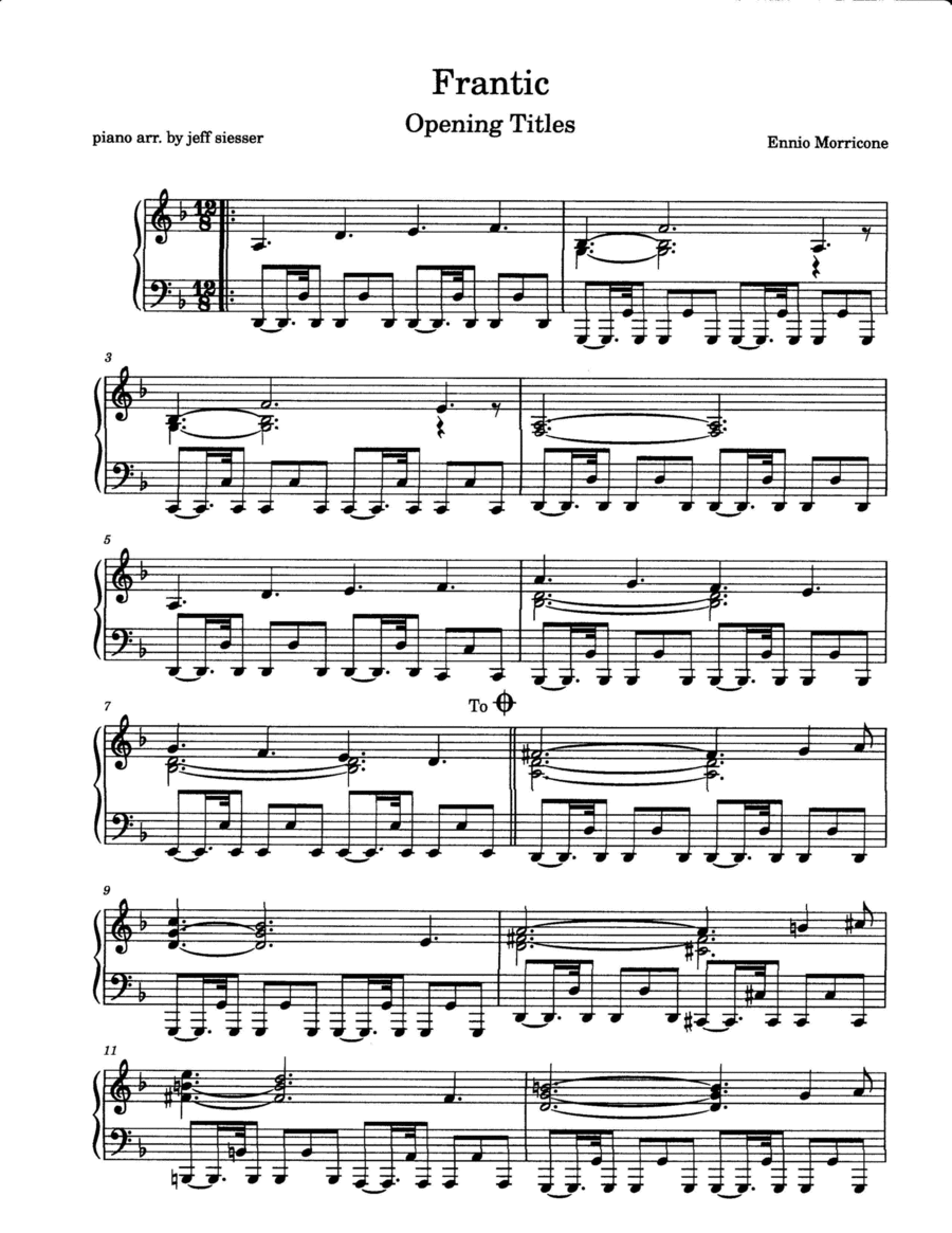 Frantic Piano Solo scores gallery preview page 1