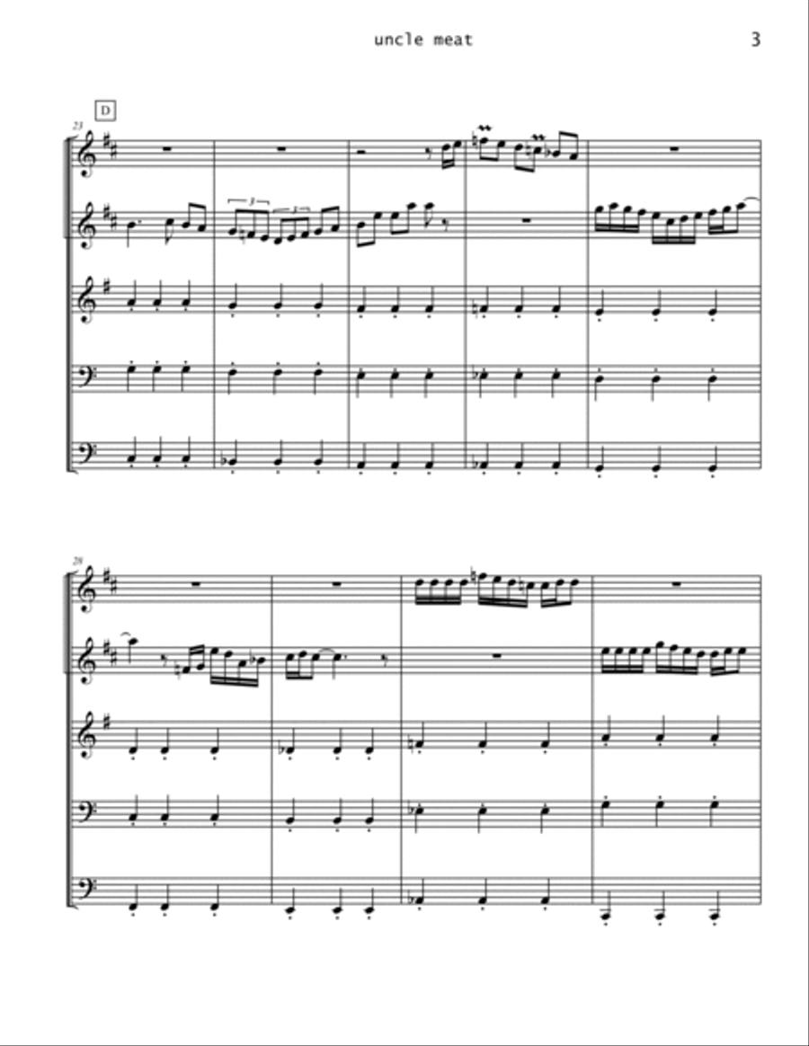 Uncle Meat Brass Ensemble scores gallery preview page 3