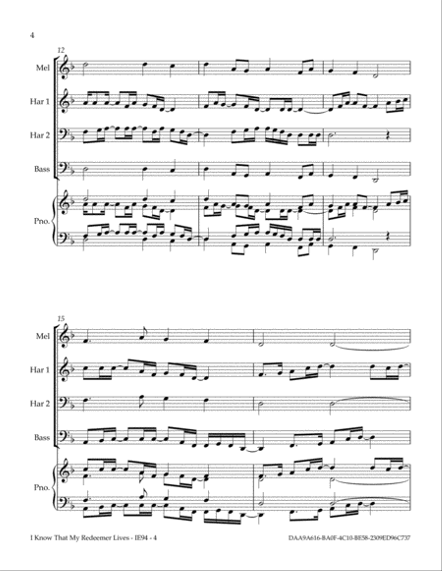 I Know That My Redeemer Lives Small Ensemble scores gallery preview page 6