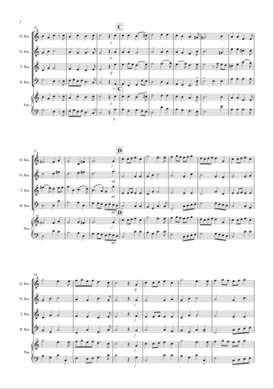 Prelude from Te Deum for Recorder Quartet Recorder scores gallery preview page 2