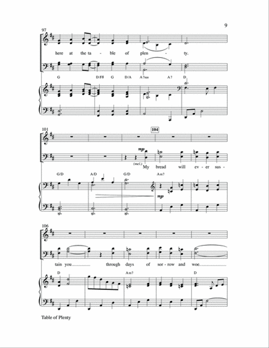 Table of Plenty 4-Part scores gallery preview page 9