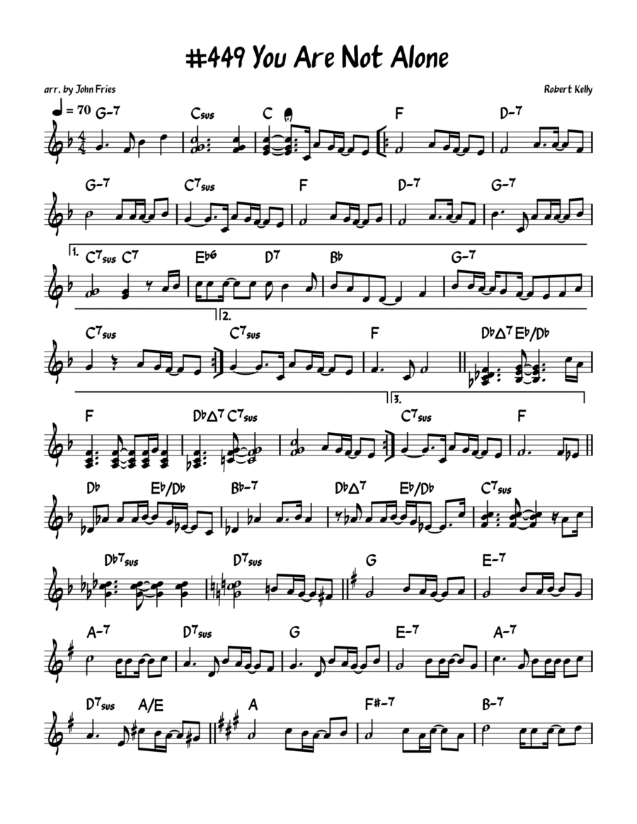 You Are Not Alone Piano scores gallery preview page 1