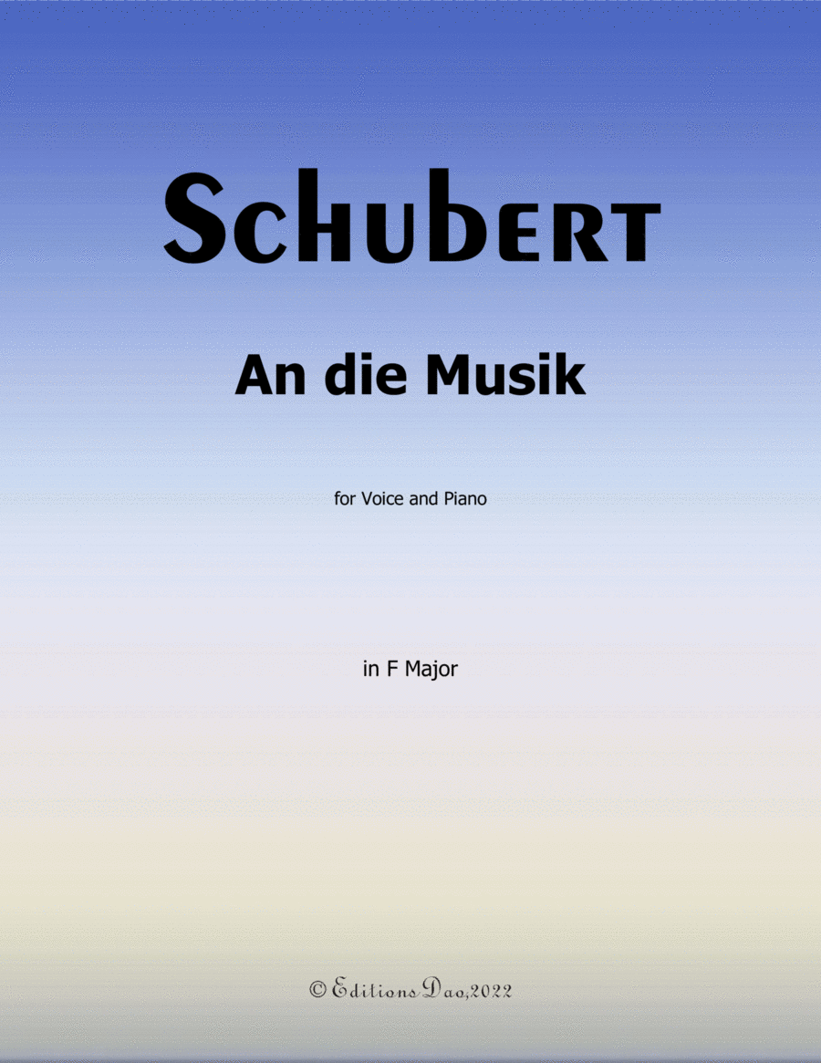 An die Musik, by Schubert, in F Major