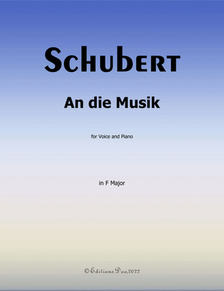 Book cover for An die Musik, by Schubert, in F Major