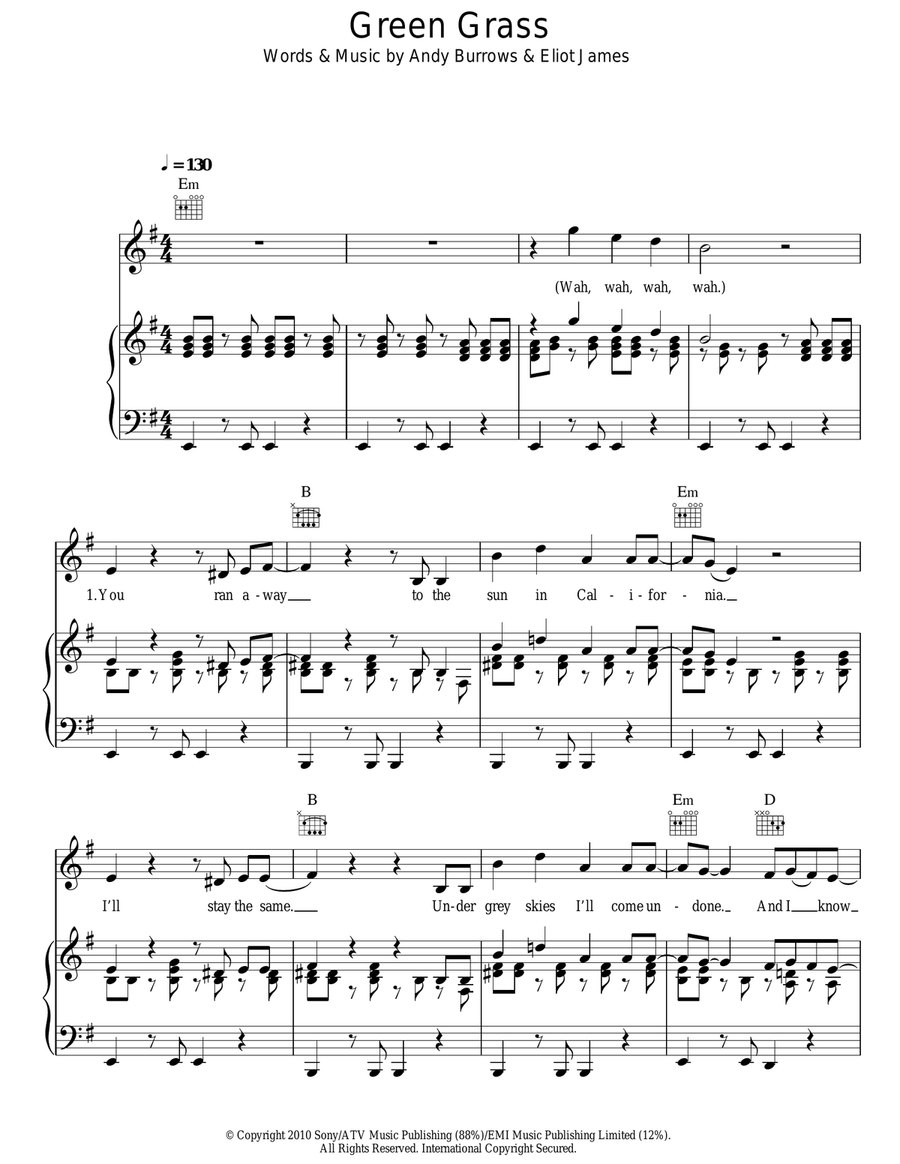 Green Grass Acoustic Guitar scores gallery preview page 1