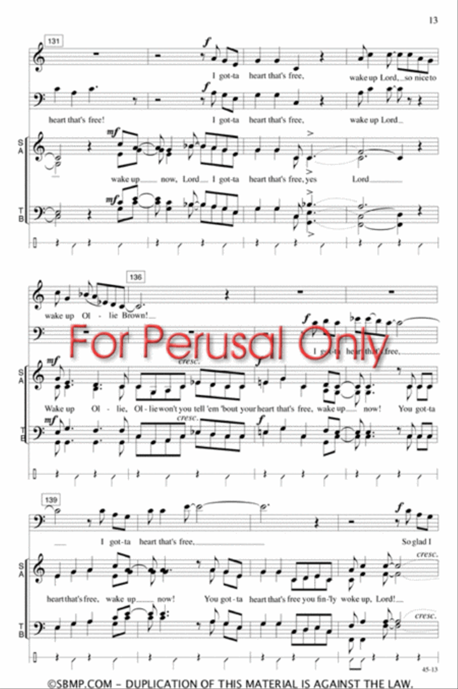 Wake Up, Ollie Brown! - SATB Octavo 4-Part scores gallery preview page 12