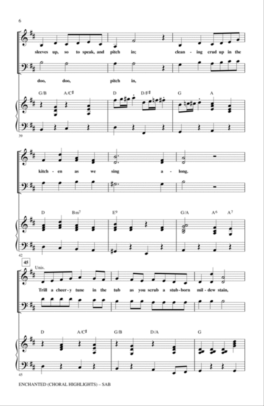 Enchanted (Choral Highlights) (arr. Alan Billingsley) 3-Part scores gallery preview page 5