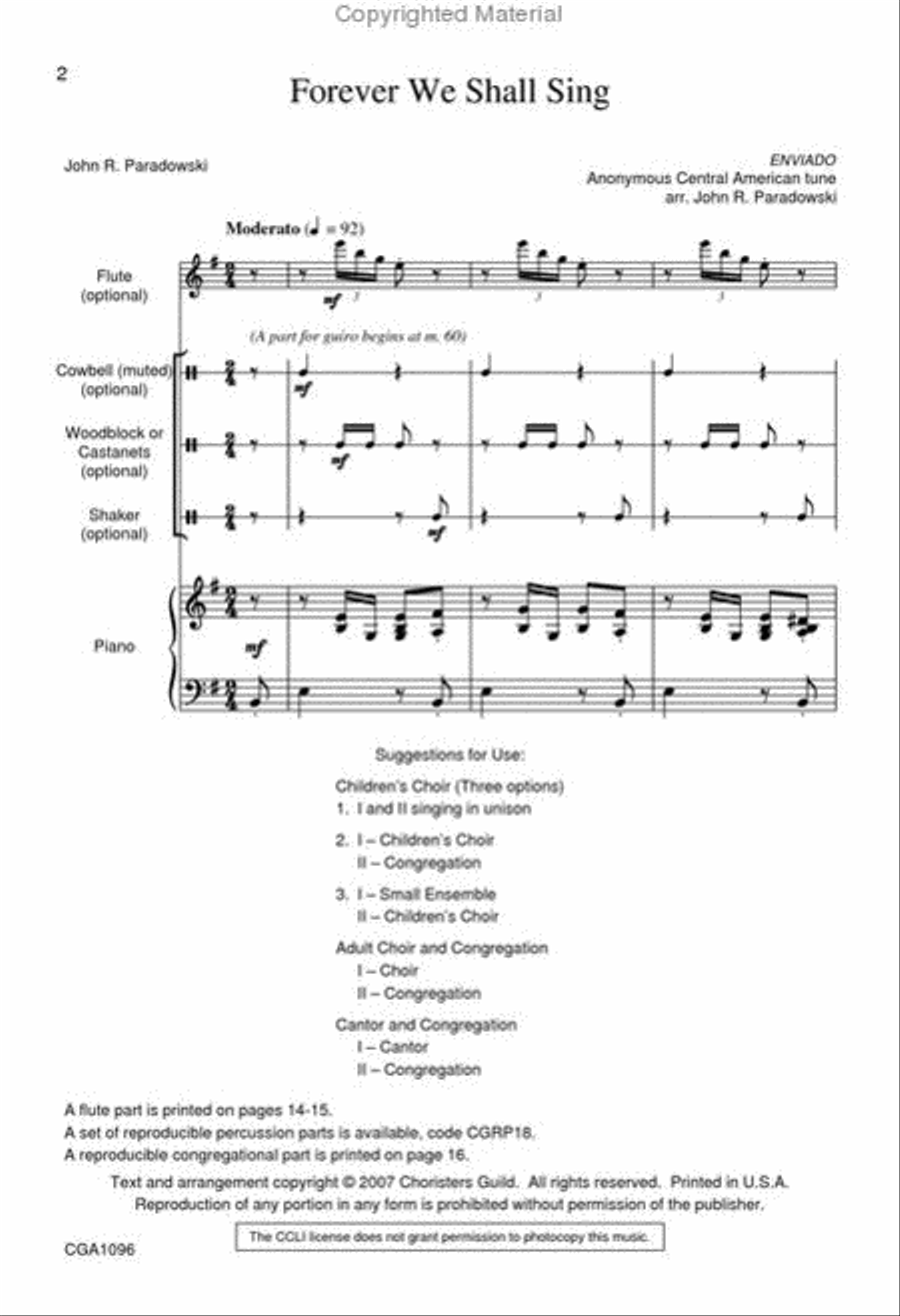 Forever We Shall Sing Unison Choir scores gallery preview page 2