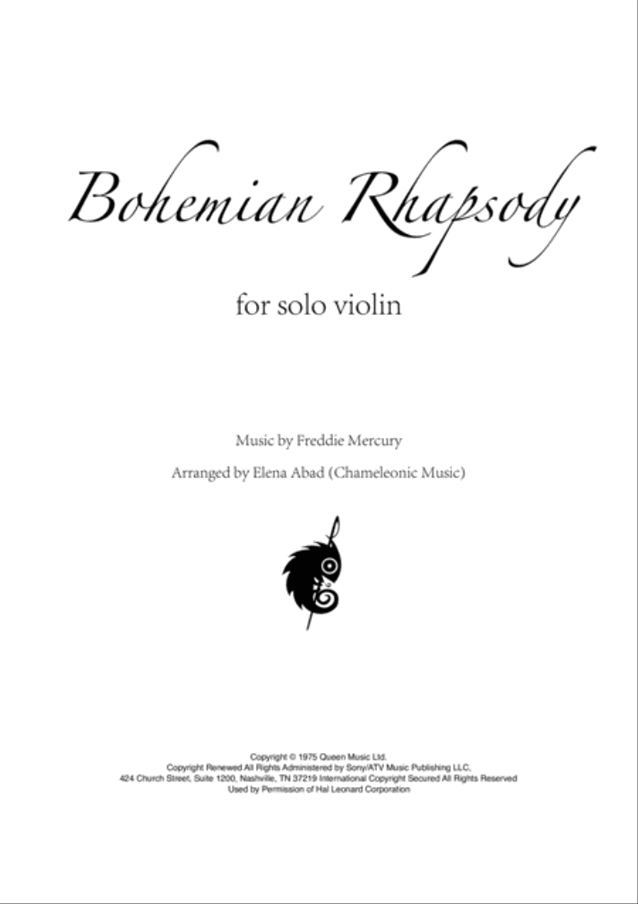 Bohemian Rhapsody Bohemian Rhapsody Violin Solo scores gallery preview page 1