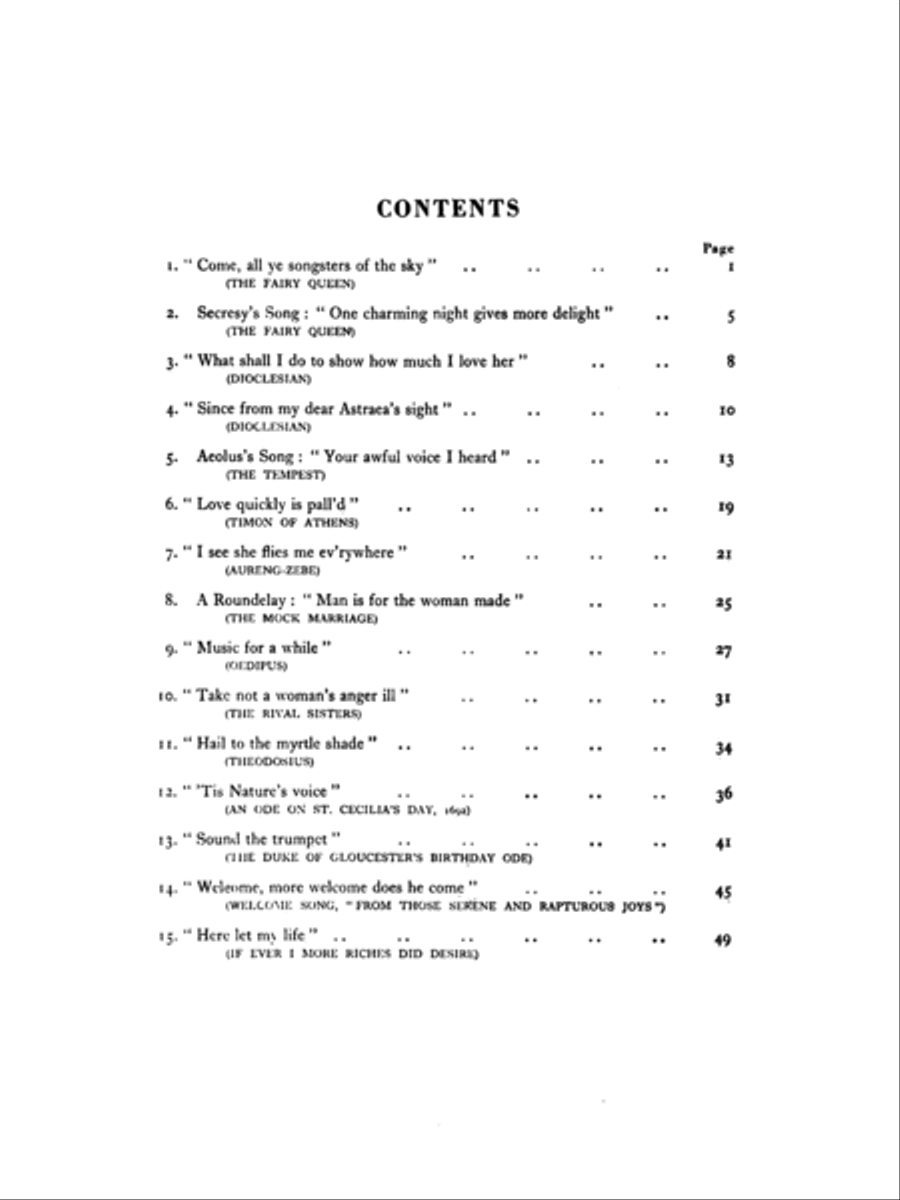 Fifteen Songs and Airs for Soprano or Tenor from the Operas and the Odes Small Ensemble scores gallery preview page 8