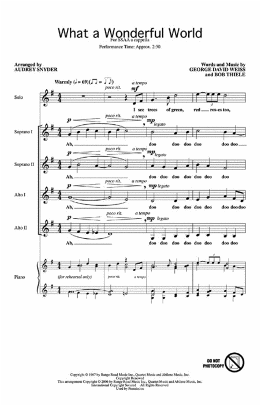 What a Wonderful World SSAA scores gallery preview page 2