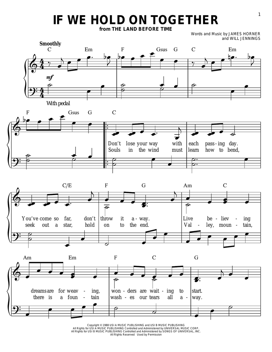 If We Hold On Together If We Hold On Together Voice scores gallery preview page 1