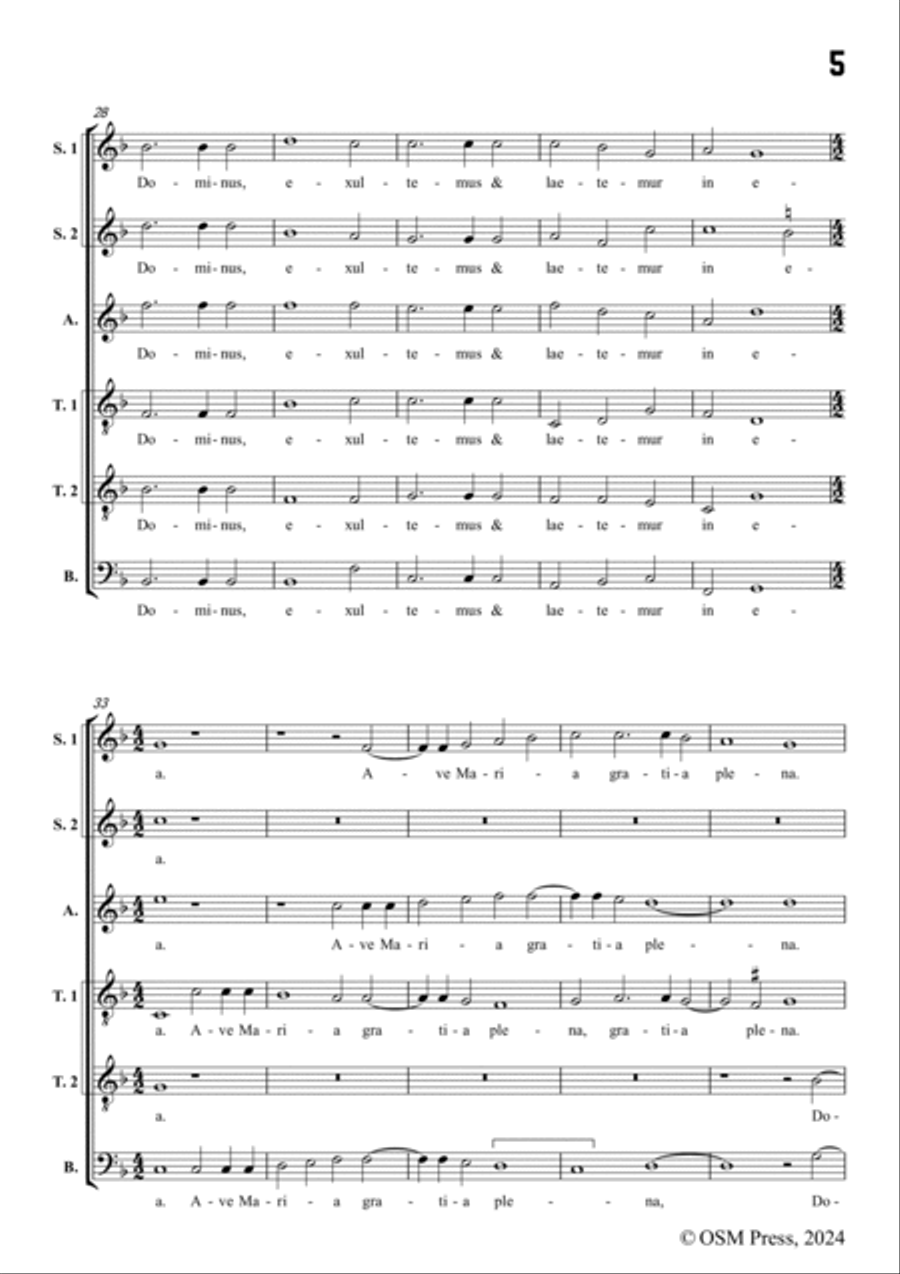 Orfeo Vecchi-Gloria in excelsis Deo,in F Major,for A cappella A Cappella scores gallery preview page 5