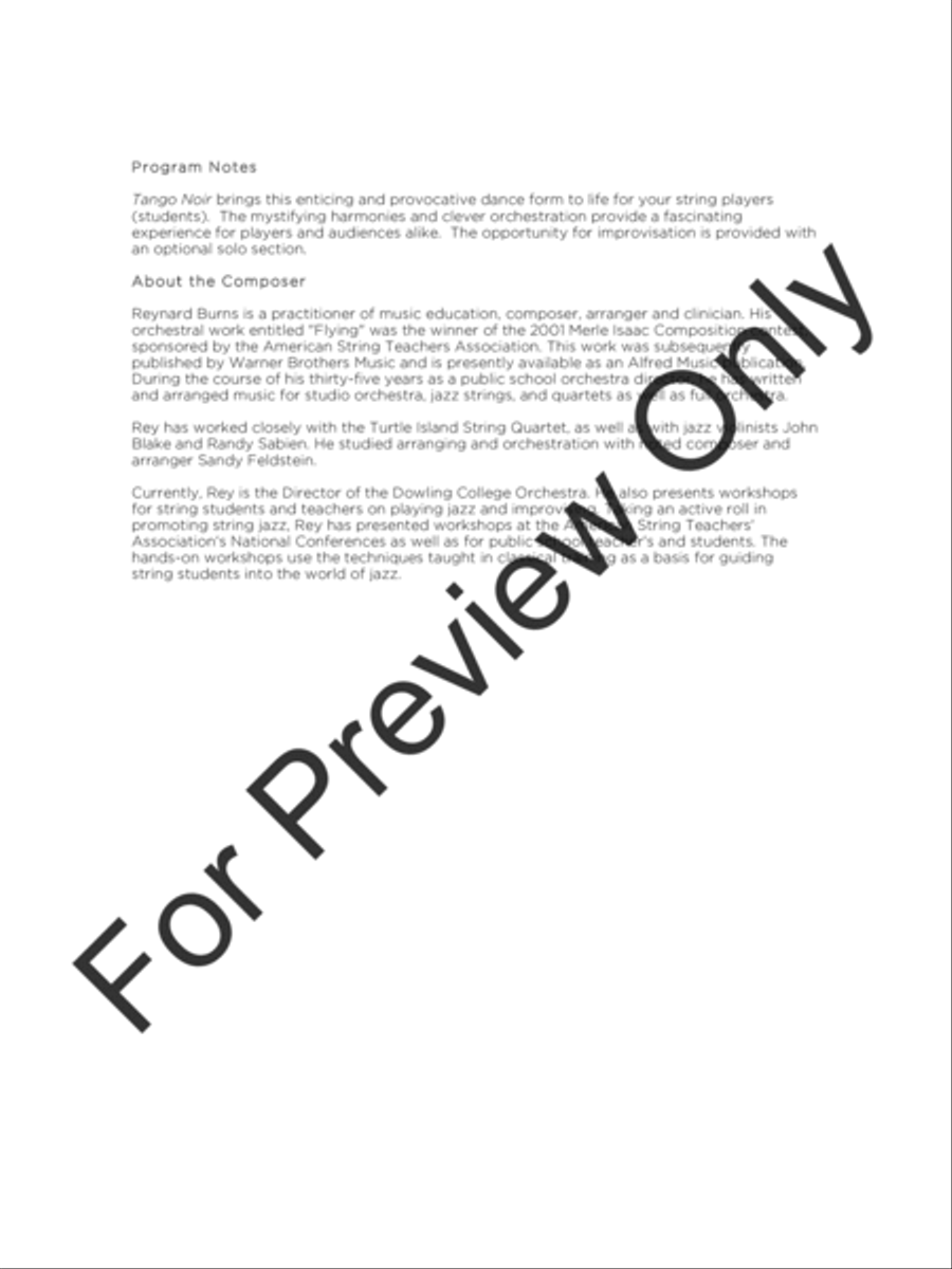 Tango Noir (Score) String Orchestra scores gallery preview page 3