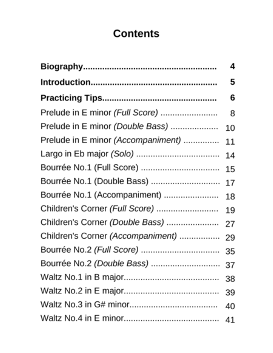 Twenty One Classical Studies for Double Bass: Four Accompanied and Seventeen Unaccompanied Studies f Double Bass scores gallery preview page 3