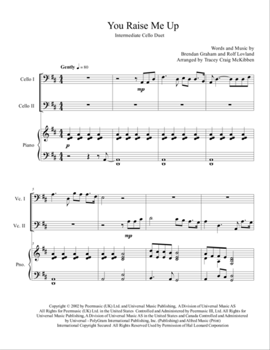 You Raise Me Up String Duet scores gallery preview page 2