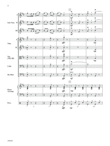 Bugler's Holiday for Three Violins and String Orchestra: Score