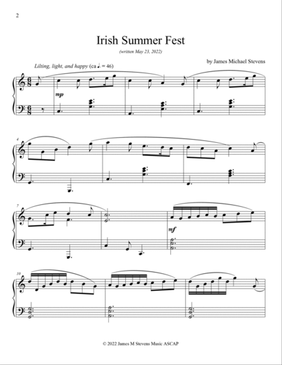 Irish Summer Fest Irish Summer Fest Piano Solo scores gallery preview page 2