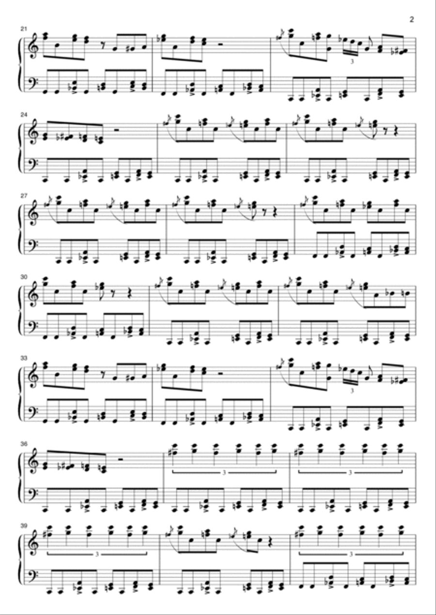 Boogie Woogie No 1 Piano Solo scores gallery preview page 2