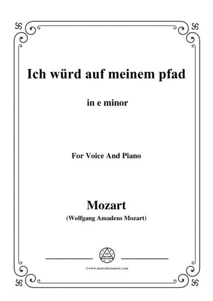 Mozart-Ich würd auf meinem pfad,in e minor,for Voice and Piano image number null