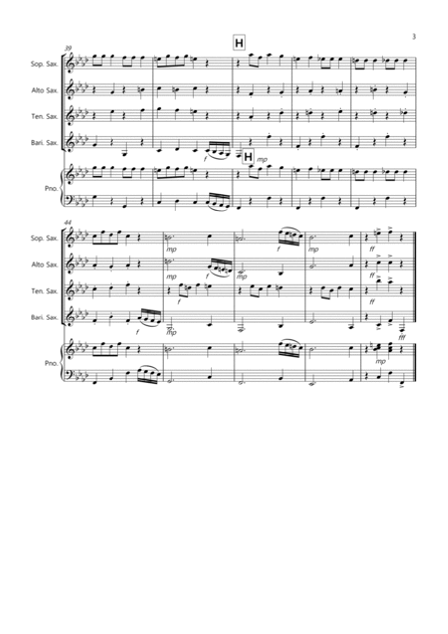 Dance of the Sugar Plum Fairy (fantasia from Nutcracker) for Saxophone Quartet Saxophone Quartet scores gallery preview page 3