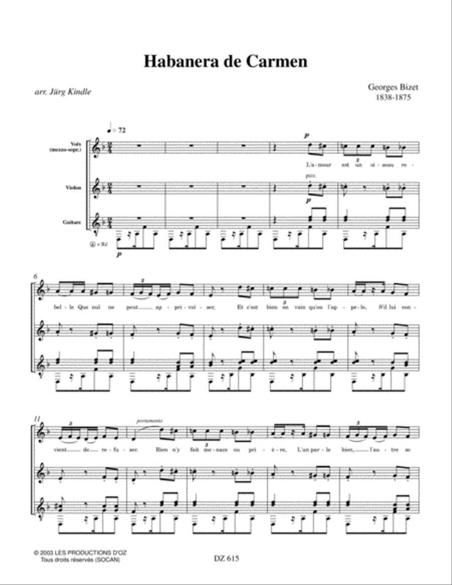 Habanera de Carmen Habanera de Carmen Classical Guitar scores gallery preview page 2