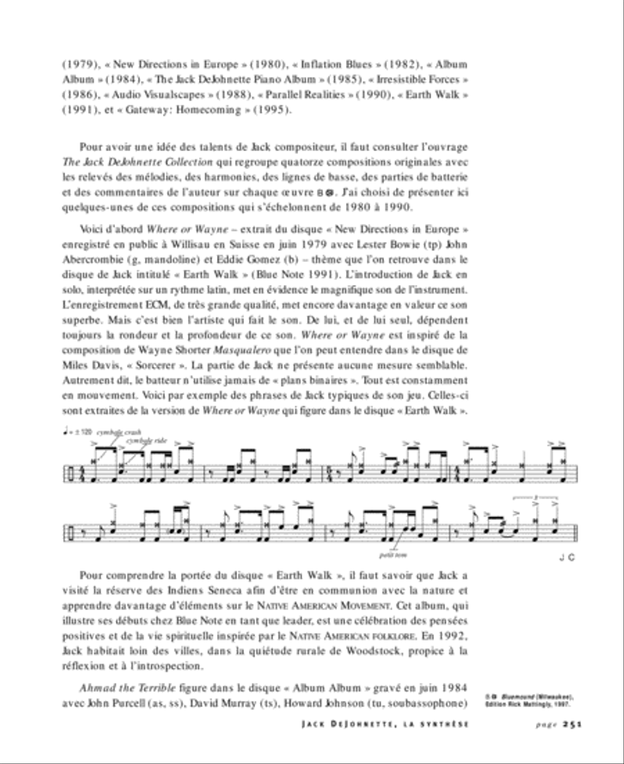 Une histoire de la batterie de jazz Tome 3 Elvin Jones, Tony Williams, Jack DeJohnette - Les racines de la modernite Drums scores gallery preview page 12
