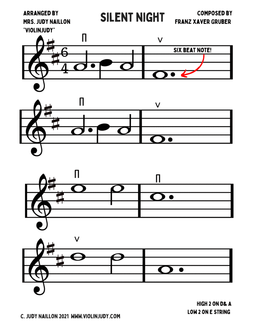 Silent Night Silent Night Violin Solo scores gallery preview page 1