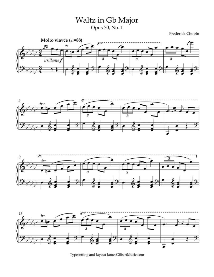 Waltz in Gb major, Opus 70, No 1 Piano Method scores gallery preview page 1