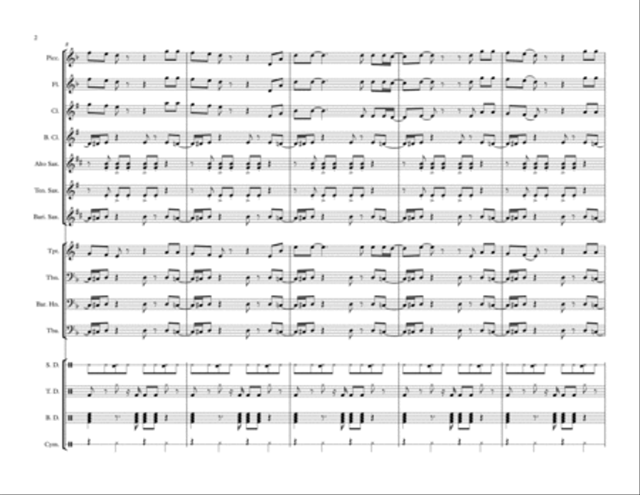 California Love (remix) Marching Band scores gallery preview page 3