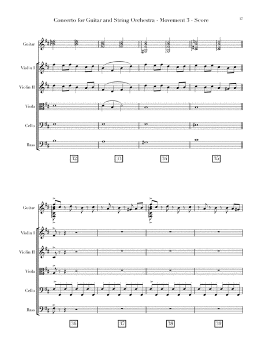 Concerto for Guitar and String Orchestra String Orchestra scores gallery preview page 5