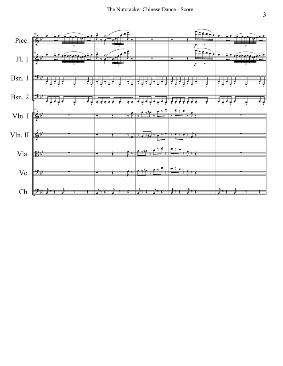 Chinese Dance from The Nutcracker for Full Orchestra Full Orchestra scores gallery preview page 3