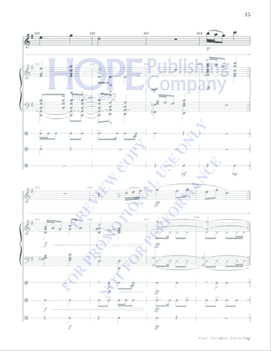 Come, Christians, Join to Sing Piano scores gallery preview page 15