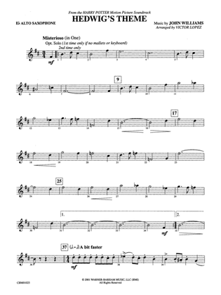 Book cover for Hedwig's Theme (from Harry Potter): E-flat Alto Saxophone