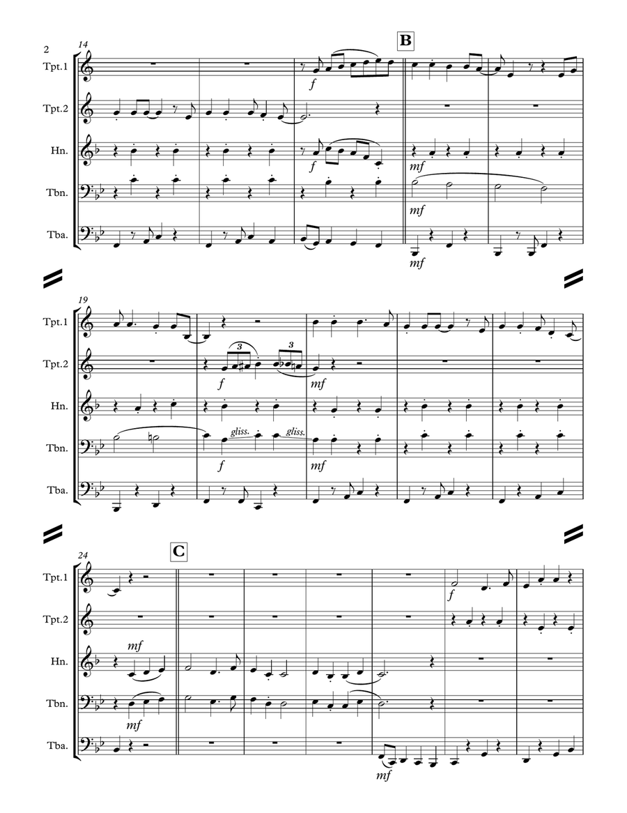 A Holly Jolly Christmas Brass Ensemble scores gallery preview page 3