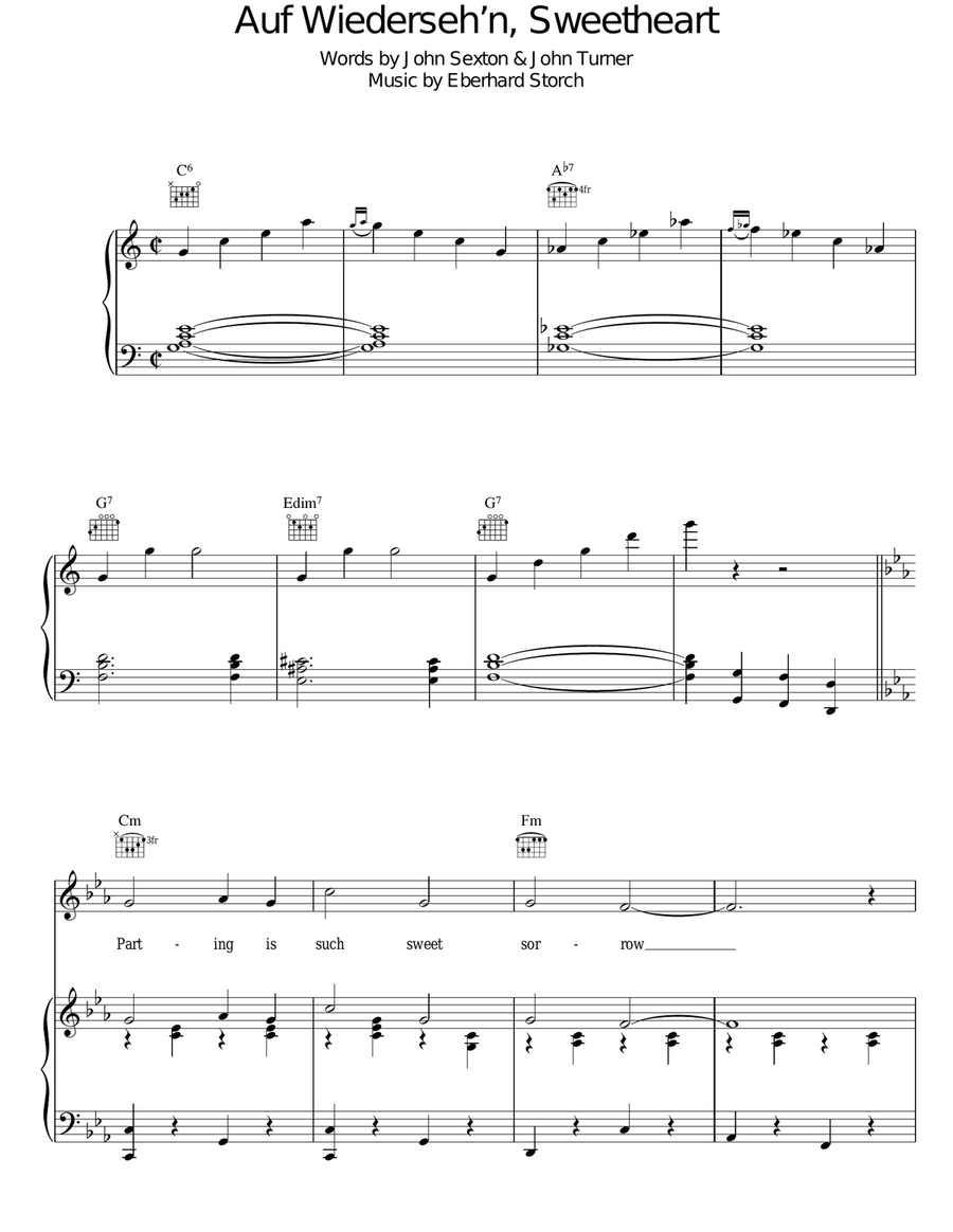 Auf Wiederseh'n, Sweetheart Guitar scores gallery preview page 1