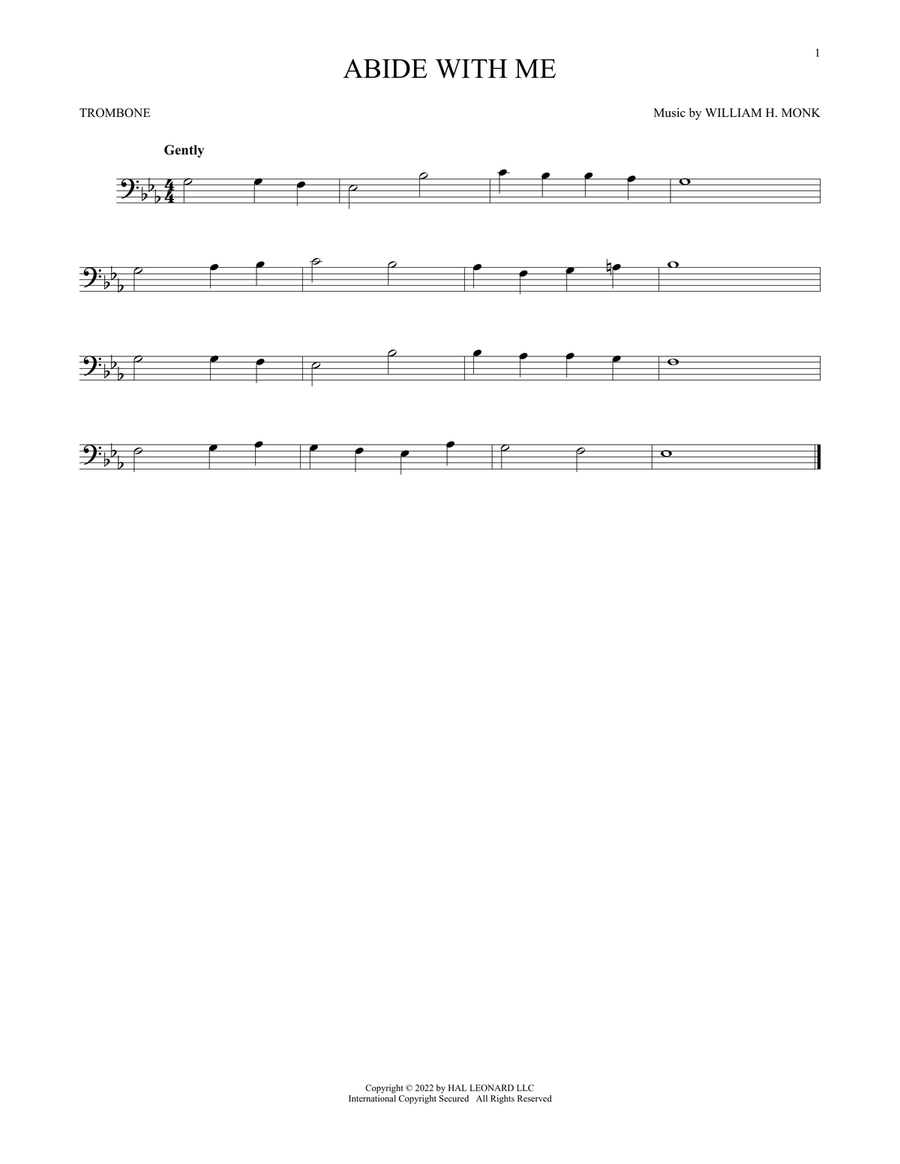 Abide With Me Trombone Solo scores gallery preview page 1