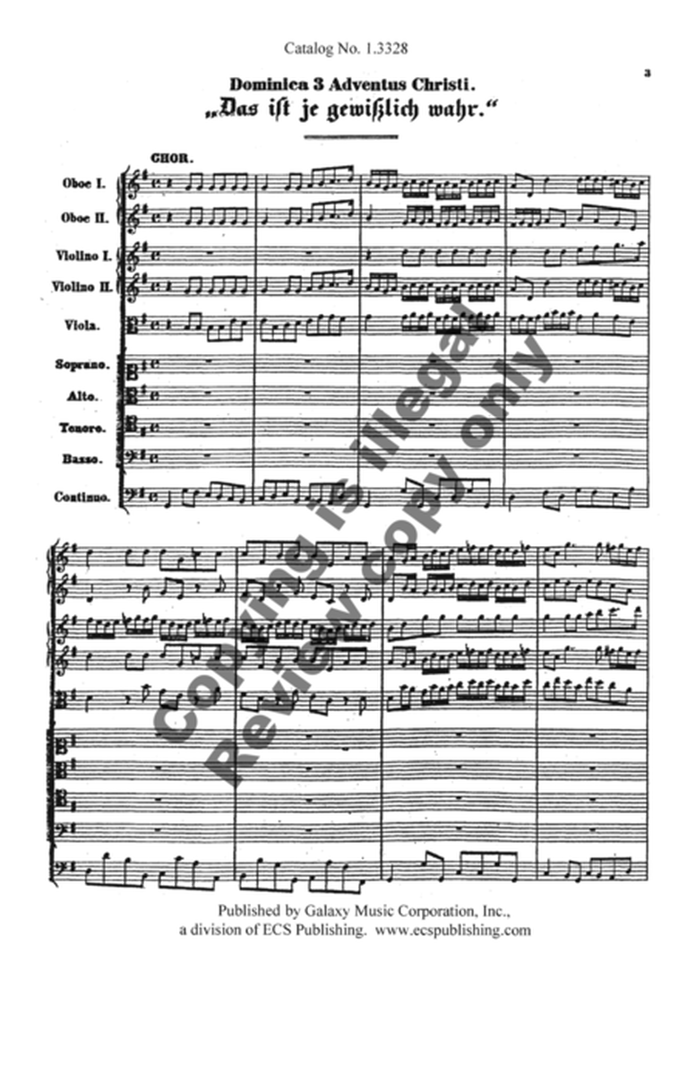 Cantata 141: Hear the Joyful News (Orchestral Score & Parts)