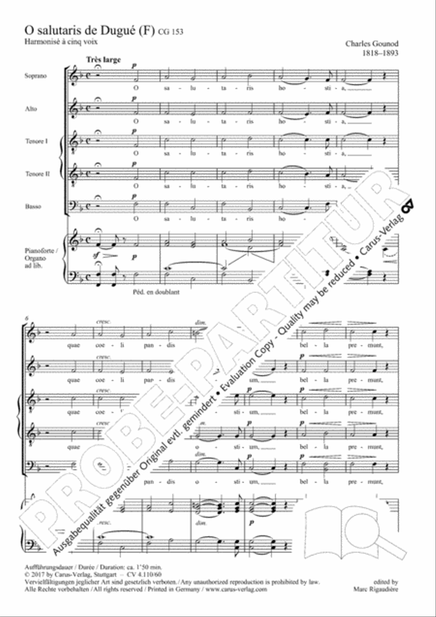 O salutaris de Dugue SATTB scores gallery preview page 2