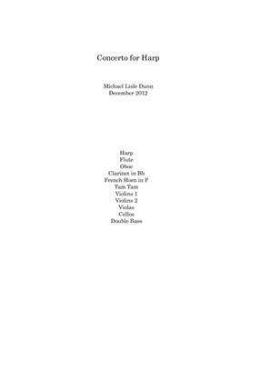 Concerto for Harp and Chamber Orchestra (Score and ALL PARTS)