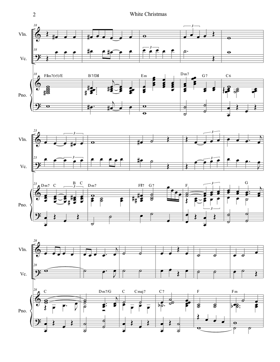 White Christmas Piano Trio scores gallery preview page 2