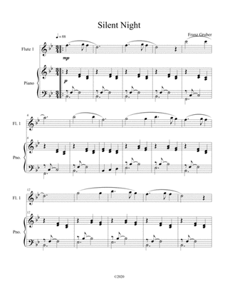 Silent Night (flute solo) with optional piano accompaniment