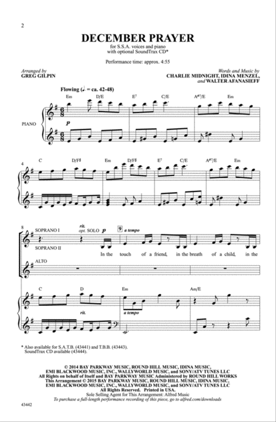 December Prayer Choir scores gallery preview page 1