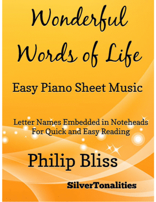 Book cover for Wonderful Words of Life Easy Piano Sheet Music