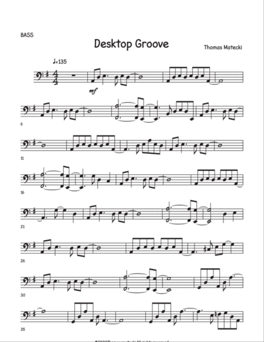 Desktop Grove for big band bass Small Ensemble scores gallery preview page 1