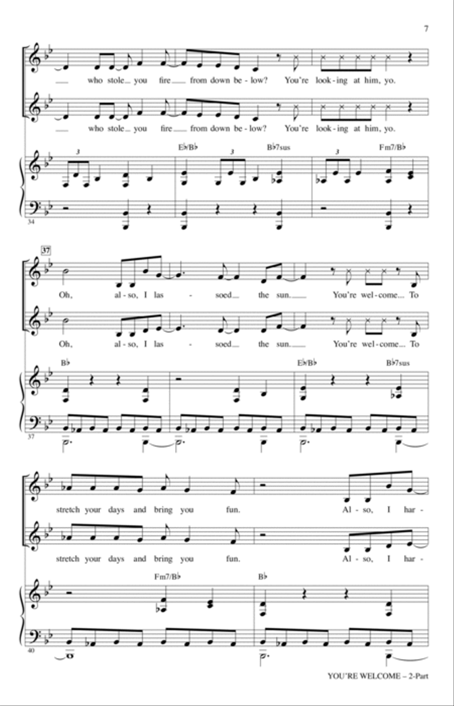 You're Welcome (from Moana) (arr. Mark Brymer) 2-Part scores gallery preview page 6