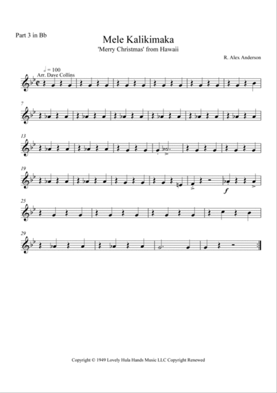 Mele Kalikimaka Brass Band scores gallery preview page 5